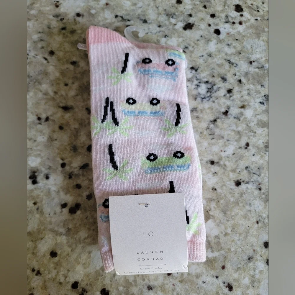 LC Lauren Conrad Pink Pattern Socks NWT